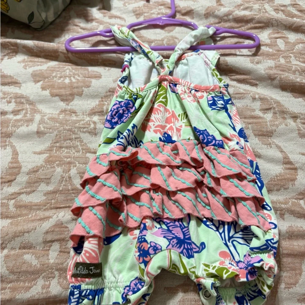 Matilda Jane Floral Diaper Cover with Blue and Pink
